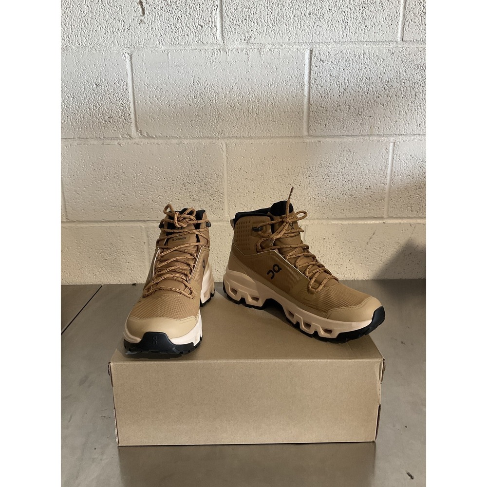 On Cloudrock Mid Waterproof Hiking Boots Women's Size 9 Sphinx/Sand New Other
